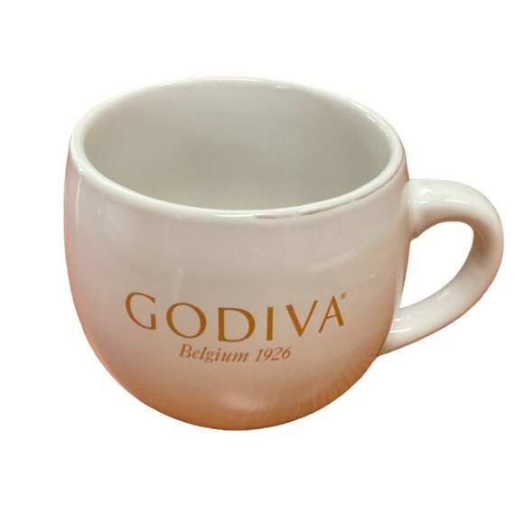 Godiva Belgium 1926 Gold Lettering Ceramic Coffee Cup Mug NEW - Picture 1 of 3